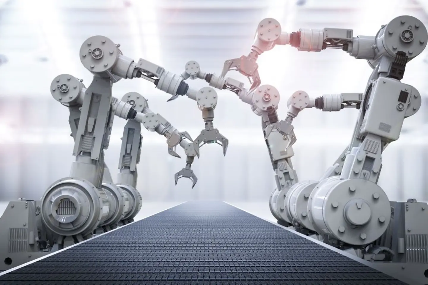 AI-generated image - Robotic arms in a logistics facility