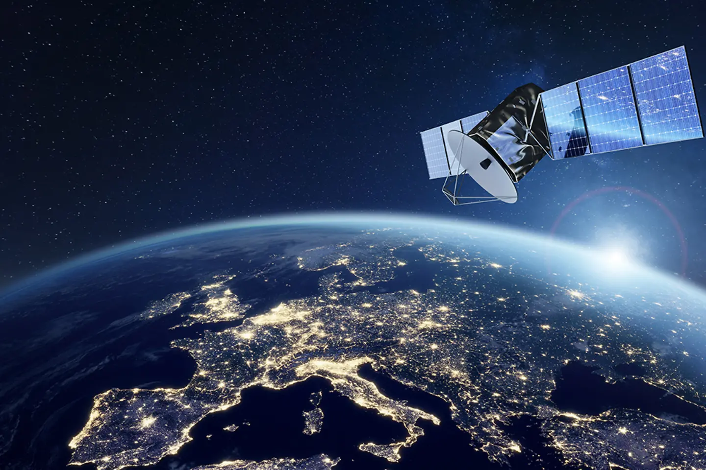 Un satélite que orbita la Tierra.