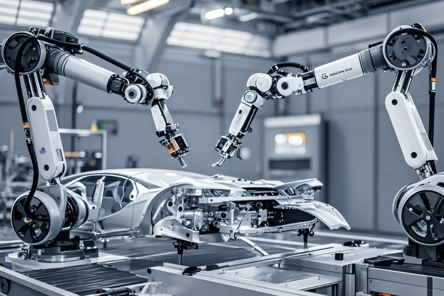 High-Tech-Roboterarme, die die Herstellung erleichtern
