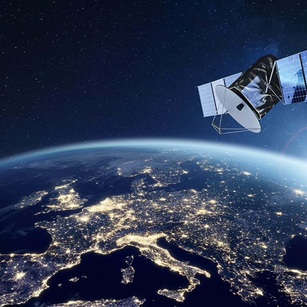 Ein Satellit, der die Erde umkreist